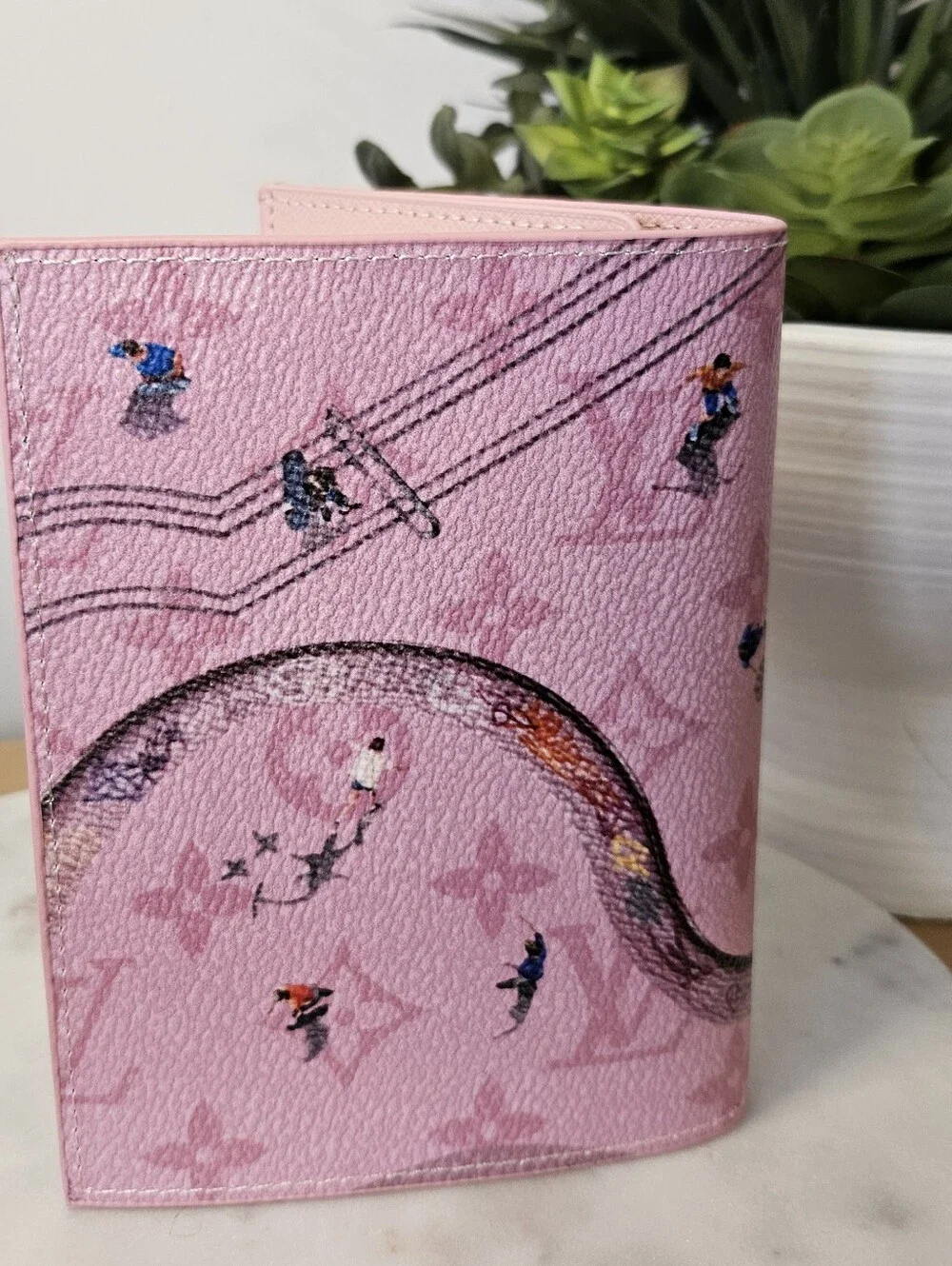 Designer Inspired Pink Monogram Tropical Passport Cover 🌴